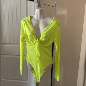 Boohoo Neon Yellow Bodysuit